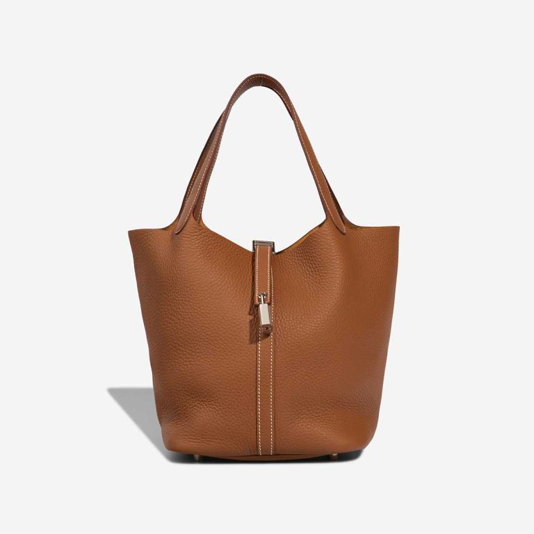 Hermès Picotin 22 Taurillon Clémence Gold Front | Sell your designer bag