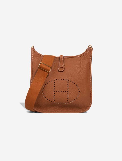 Hermès Evelyne 29 Taurillon Clémence Gold Front | Sell your designer bag