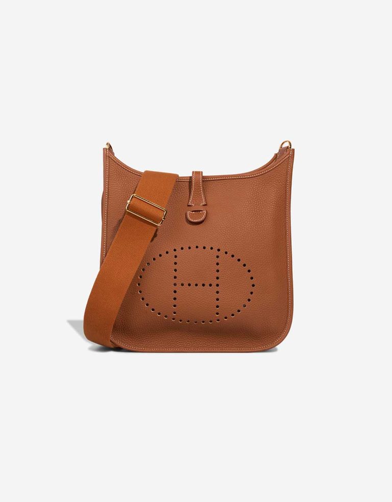 Hermès Evelyne 29 Taurillon Clémence Gold Front | Sell your designer bag