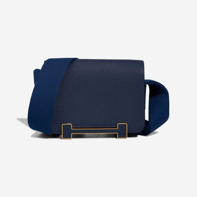 Hermès Geta Chèvre Mysore Navy Front | Sell your designer bag