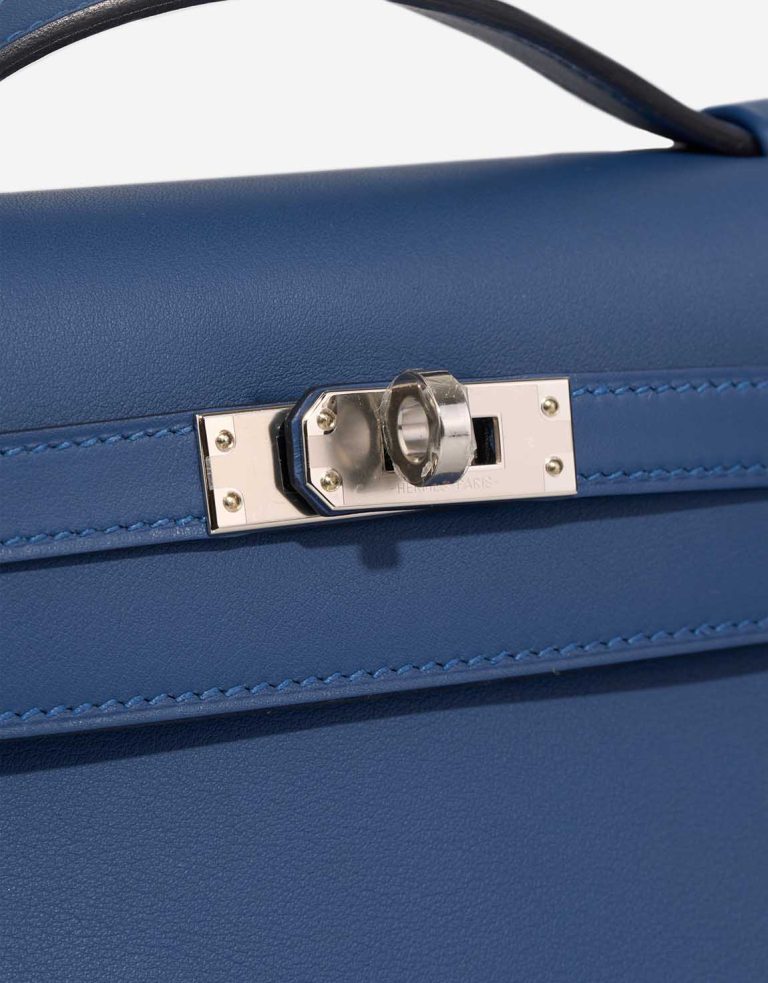 Hermès Kelly Pochette Swift Bleu Tie Closing System | Sell your designer bag