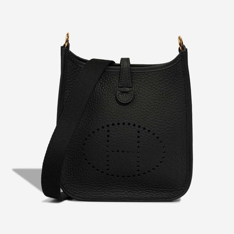 Hermès Evelyne 16 Taurillon Clémence Black Front | Sell your designer bag