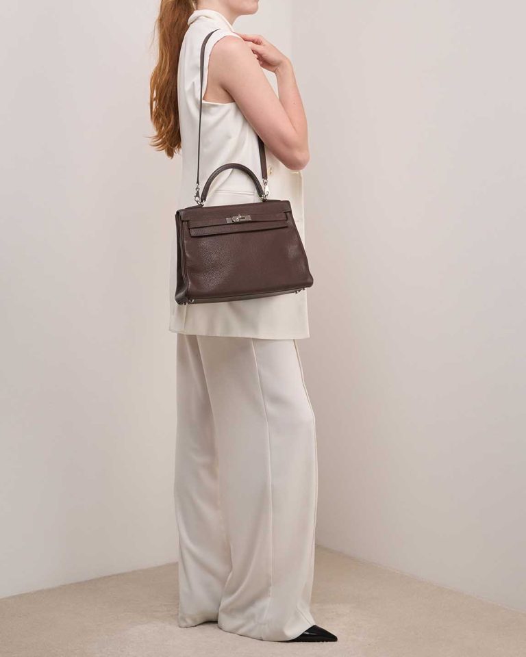 Hermès Kelly 32 Clémence Chocolat Front | Sell your designer bag