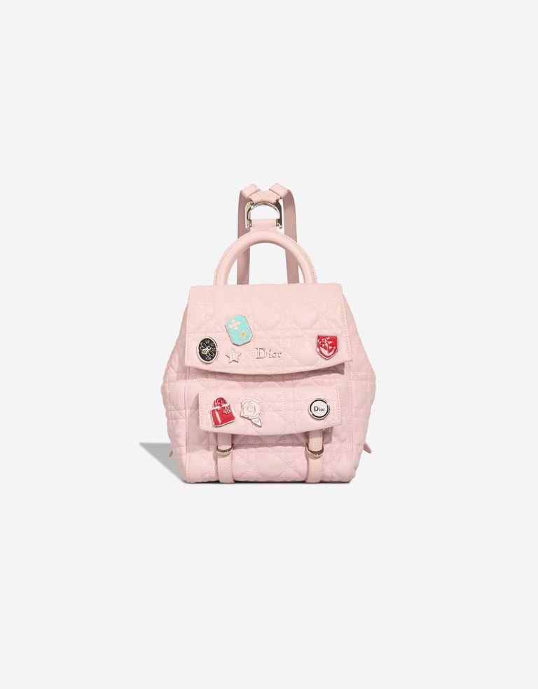 Dior Backpack Small Lamb Pink Front | Sell your designer bag