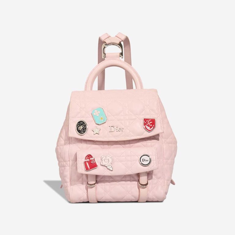 Dior Backpack Small Lamb Pink Front | Sell your designer bag