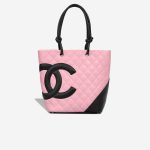 Chanel Cambon Tote Bag Small Lamb Pink / Black Front | Sell your designer bag
