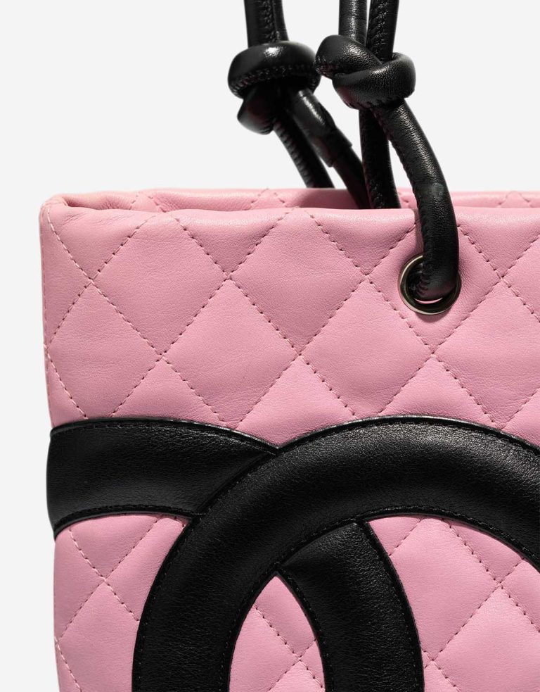 Chanel Cambon Tote Bag Small Lamb Pink / Black Signs of wear | Sell your designer bag