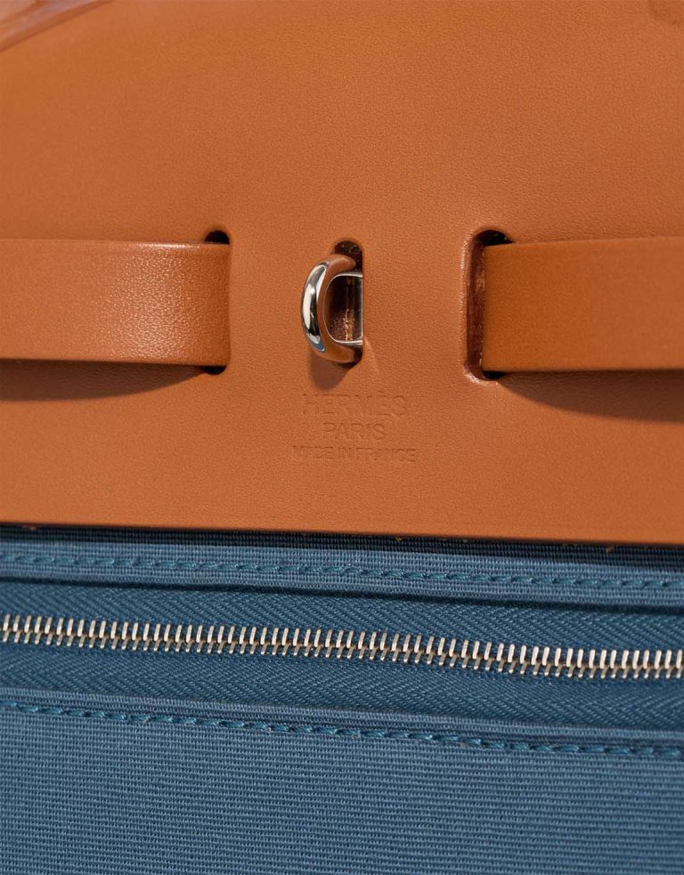 Hermès Herbag 31 Toile / Vache Hunter Bleu Tempete / Fauve Logo | Sell your designer bag