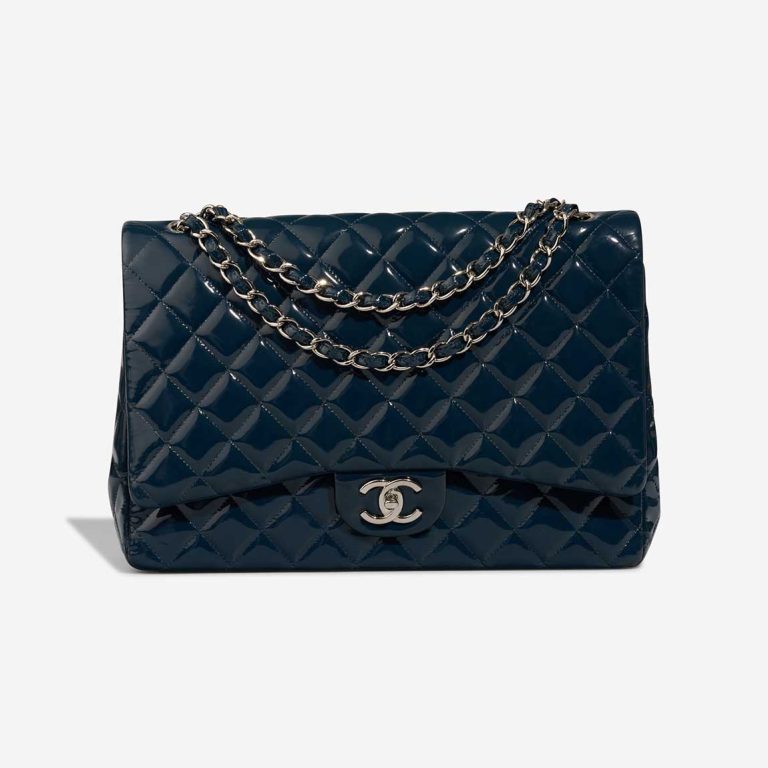 Chanel Timeless Maxi Patent Blue Front | Sell your designer bag