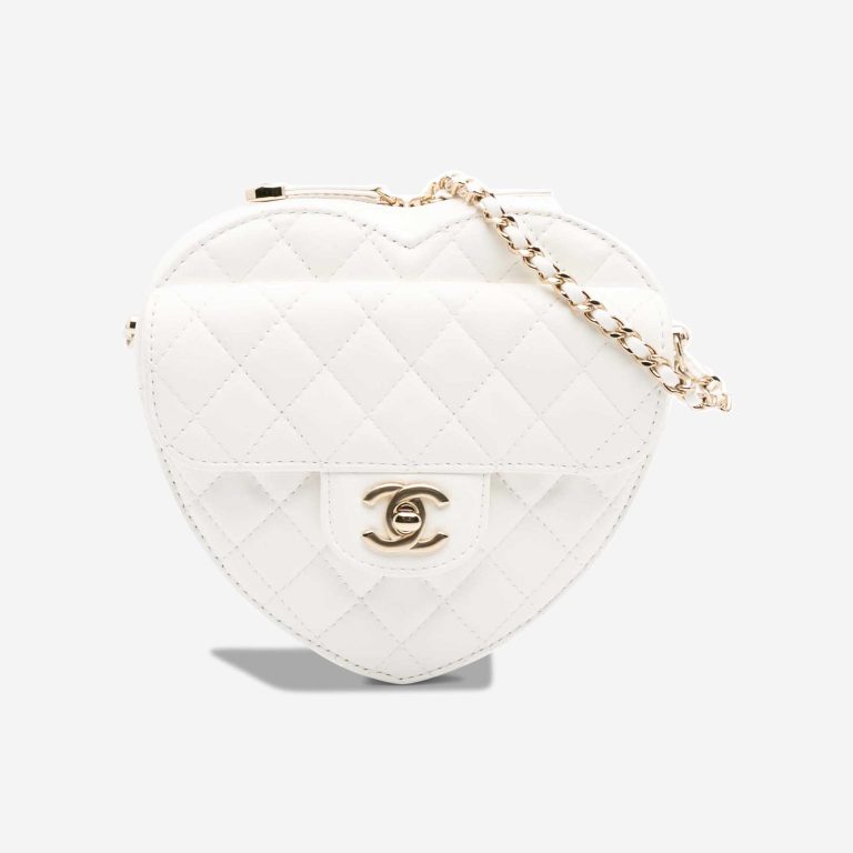 Chanel Timeless Heart Large Lamb White Front | Sell your designer bag