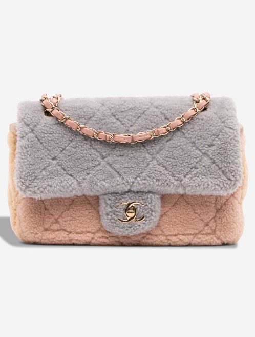 Chanel Timeless Medium Shearling Light Pink / Beige / Grey Front | Sell your designer bag
