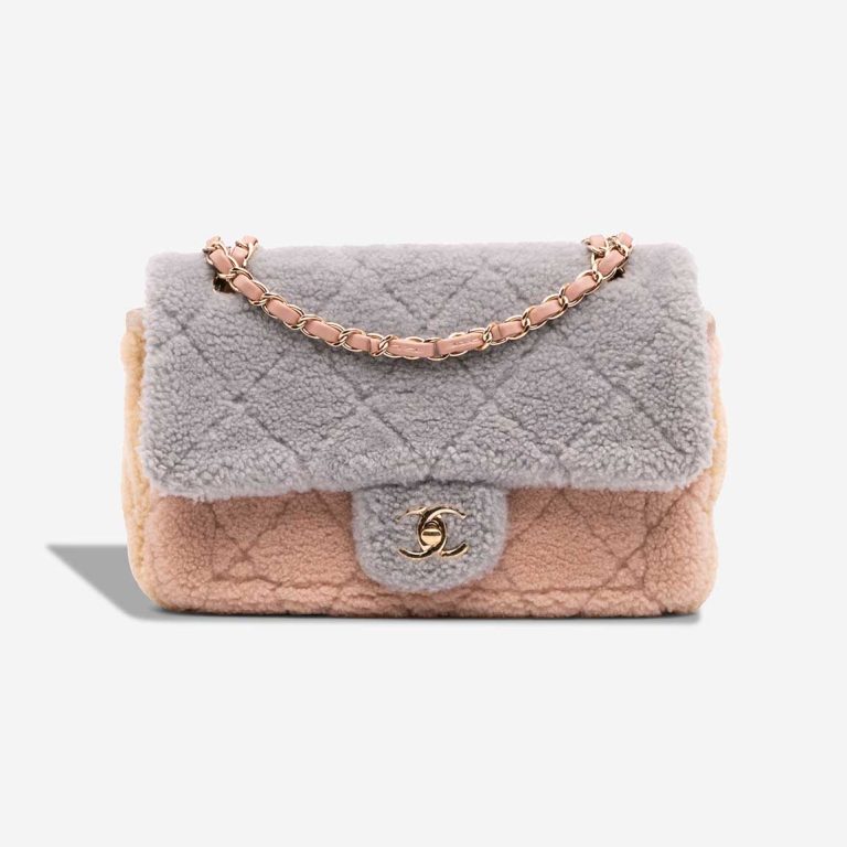 Chanel Timeless Medium Shearling Light Pink / Beige / Grey Front | Sell your designer bag