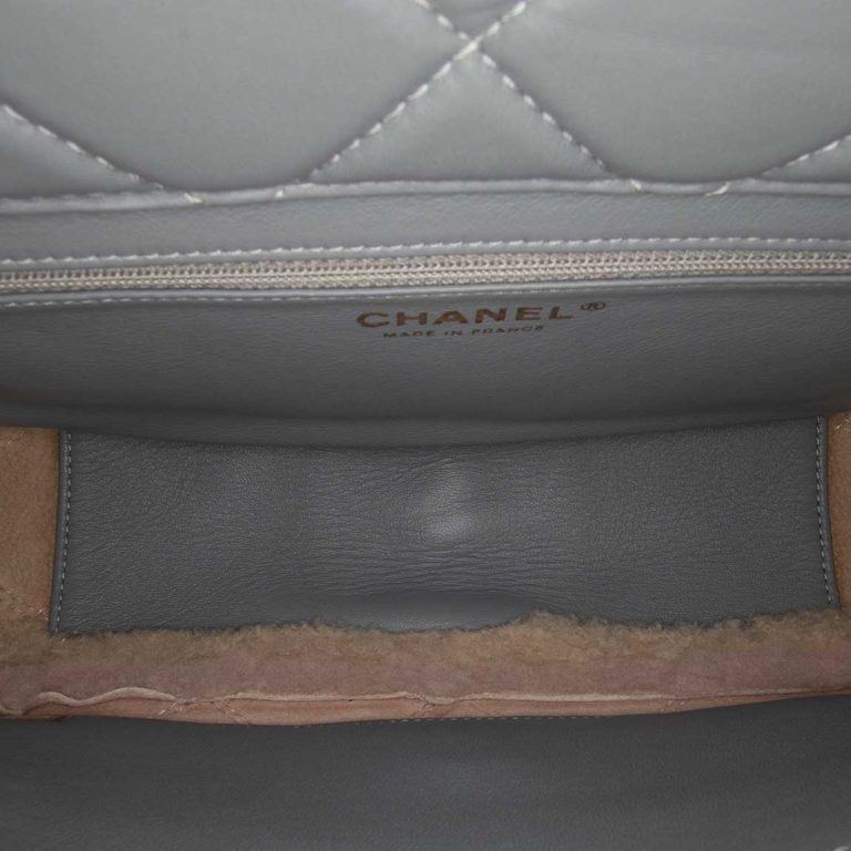 Chanel Timeless Medium Shearling Light Pink / Beige / Grey Inside | Sell your designer bag