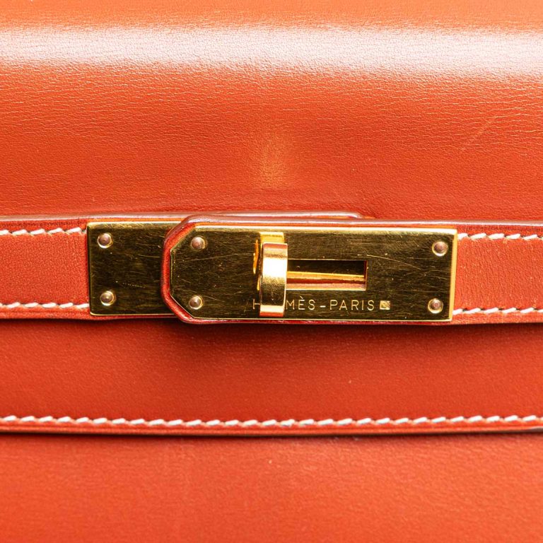 Hermès Kelly 32 Box Calf Brique Front | Sell your designer bag