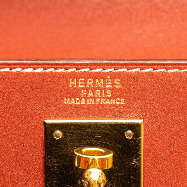 Hermès Kelly 32 Box Calf Brique Logo | Sell your designer bag