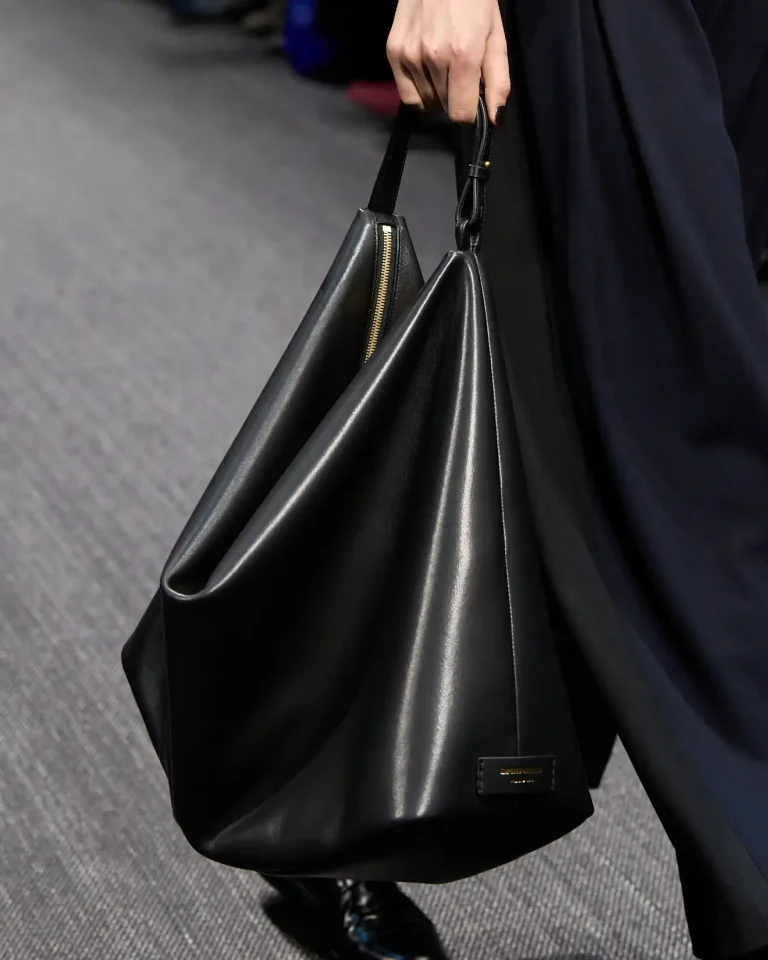 Large structured black tote bag from Emporio Armani