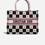 Dior Book Tote Dioramour Medium Canvas Black / White / Red Front | Sell your designer bag