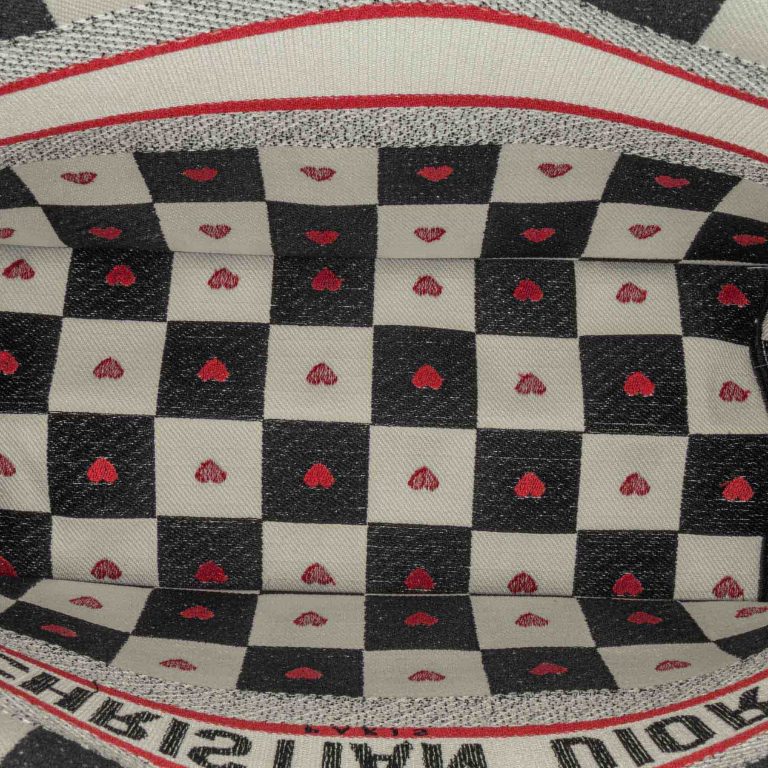 Dior Book Tote Dioramour Medium Canvas Black / White / Red Inside | Sell your designer bag