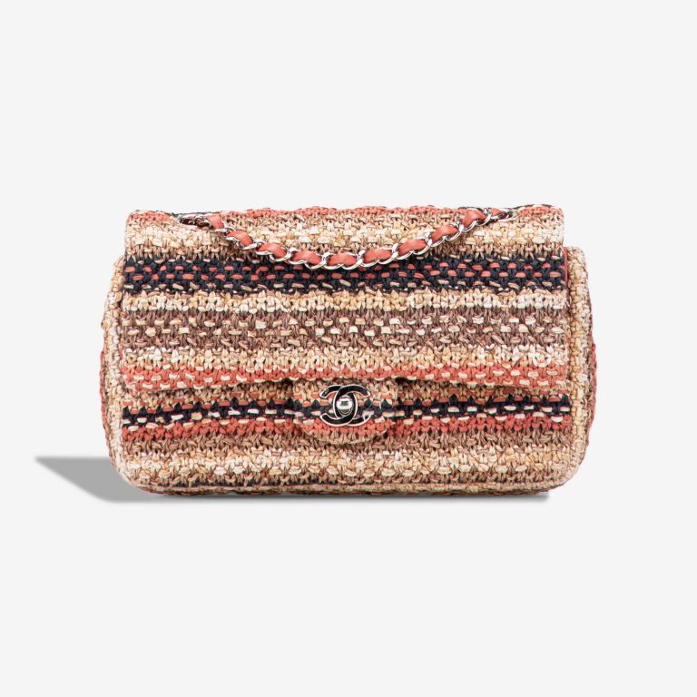 Chanel Timeless Medium Rattan / Lamb Coral / Beige / White / Brown / Black Front | Sell your designer bag
