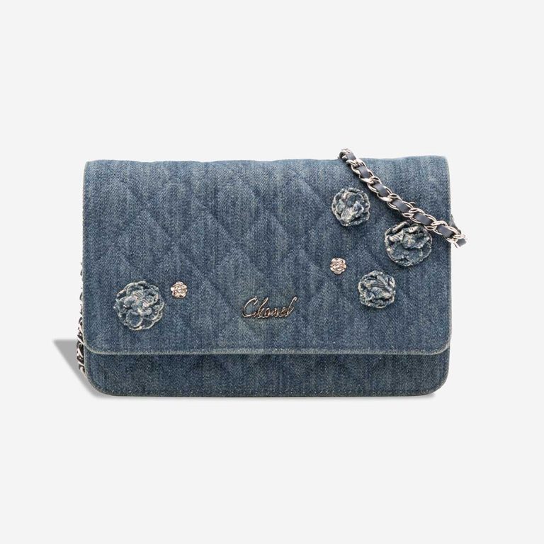 Chanel Wallet On Chain Denim Blue Front | Sell your designer bag