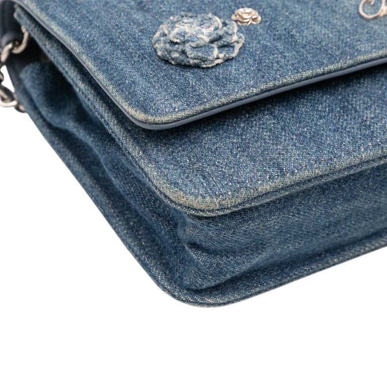 Chanel Wallet On Chain Denim Blue Signs of wear | Sell your designer bag