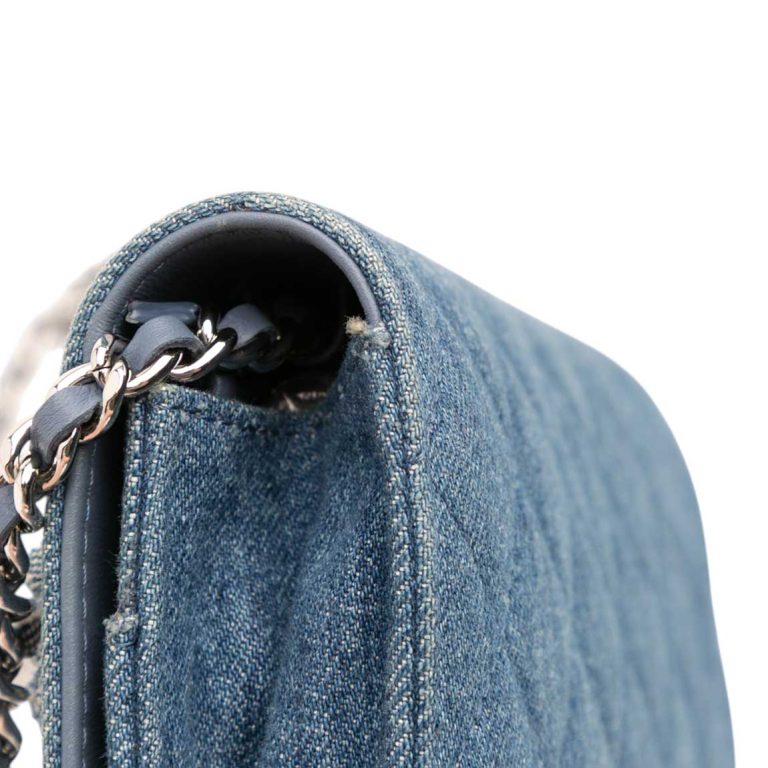 Chanel Wallet On Chain Denim Blue Signs of wear | Sell your designer bag