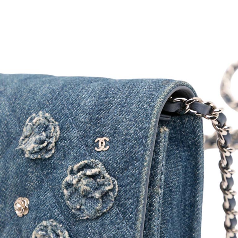 Chanel Wallet On Chain Denim Blue Signs of wear | Sell your designer bag