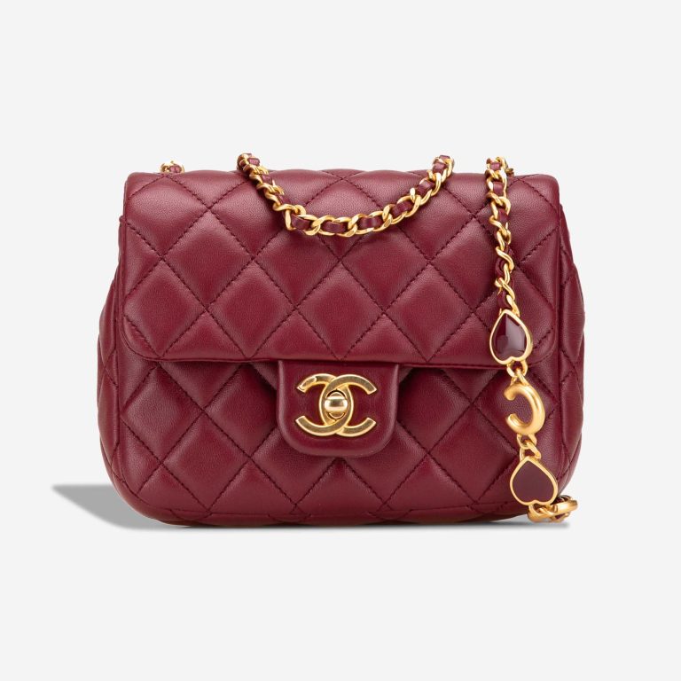 Chanel Timeless Mini Square Lamb Bordeaux Front | Sell your designer bag