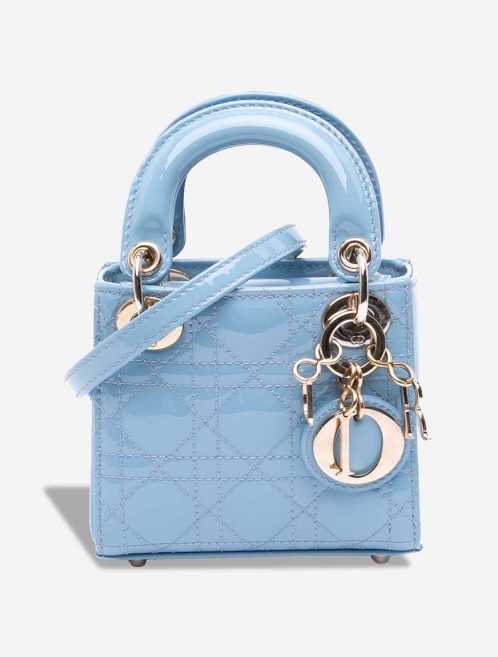 Dior Lady Micro Patent Blue Front | Sell your designer bag