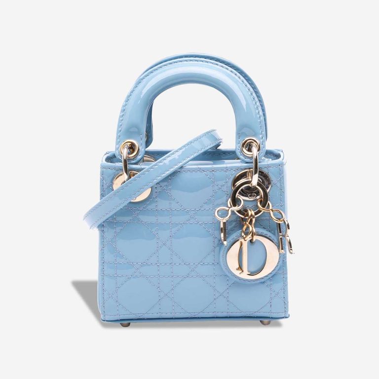 Dior Lady Micro Patent Blue Front | Sell your designer bag