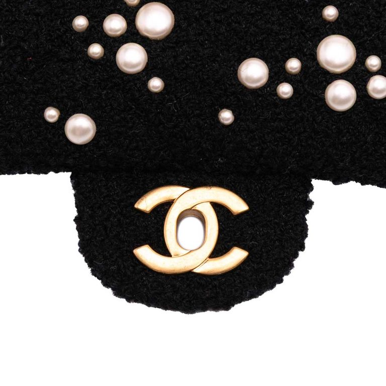 Chanel Timeless Small Tweed Black Signs of wear | Sell your designer bag
