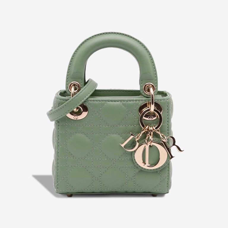 Dior Lady Micro Lamb Green Front | Sell your designer bag