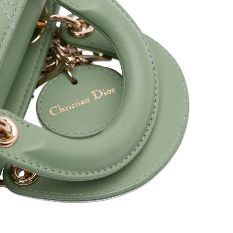 Dior Lady Micro Lamb Green Closing System | Sell your designer bag