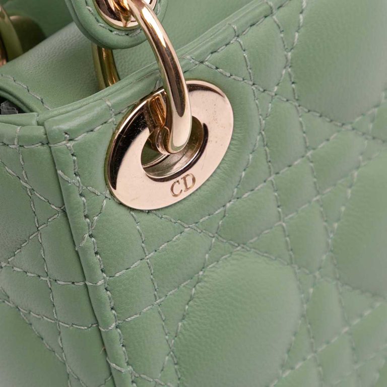 Dior Lady Micro Lamb Green Signs of wear | Sell your designer bag