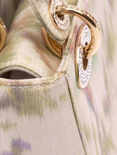 Dior Lady Mini Satin White / Multicolour Signs of wear | Sell your designer bag