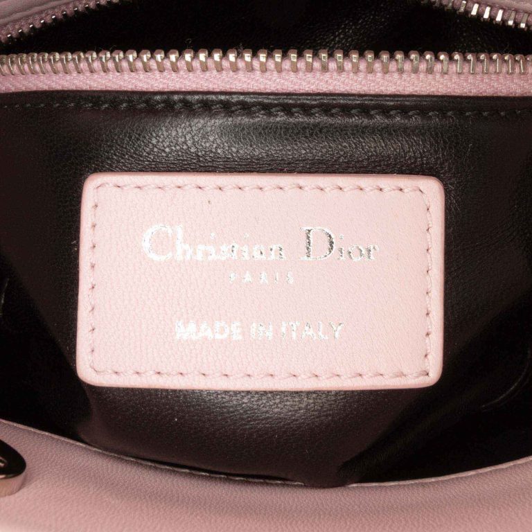 Dior Lady Mini Calf Light Pink Logo | Sell your designer bag