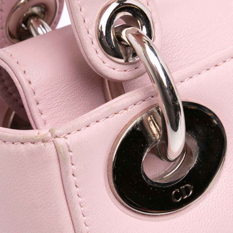 Dior Lady Mini Calf Light Pink Signs of wear | Sell your designer bag