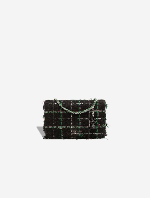 Chanel Wallet On Chain Tweed Black / Green / Multicolour Front | Sell your designer bag