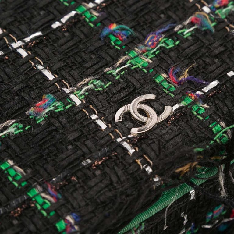 Chanel Wallet On Chain Tweed Black / Green / Multicolour Closing System | Sell your designer bag