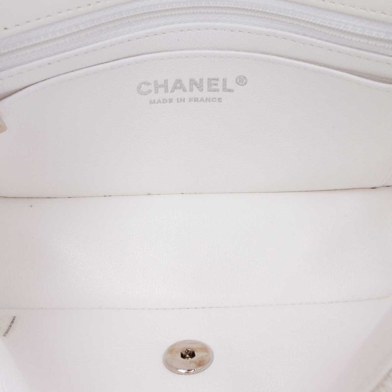 Chanel Timeless Mini Rectangular Tweed White / Black / Pink / Orange Inside | Sell your designer bag
