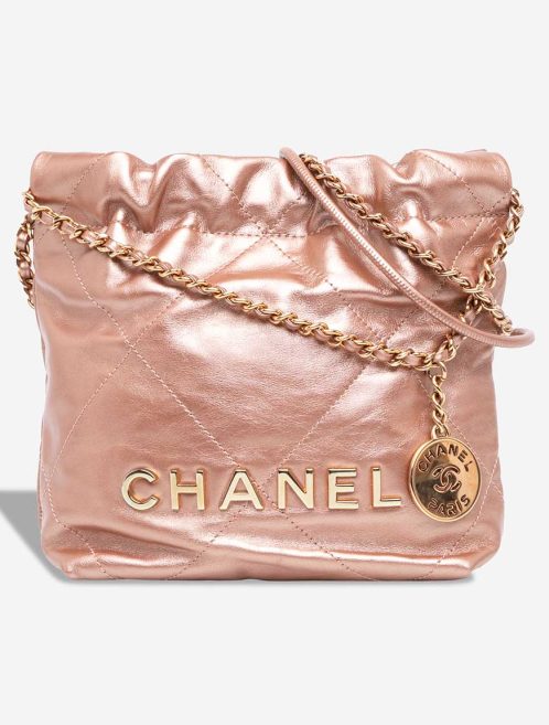 Chanel 22 Mini Calf Metallic Rose Gold Front | Sell your designer bag