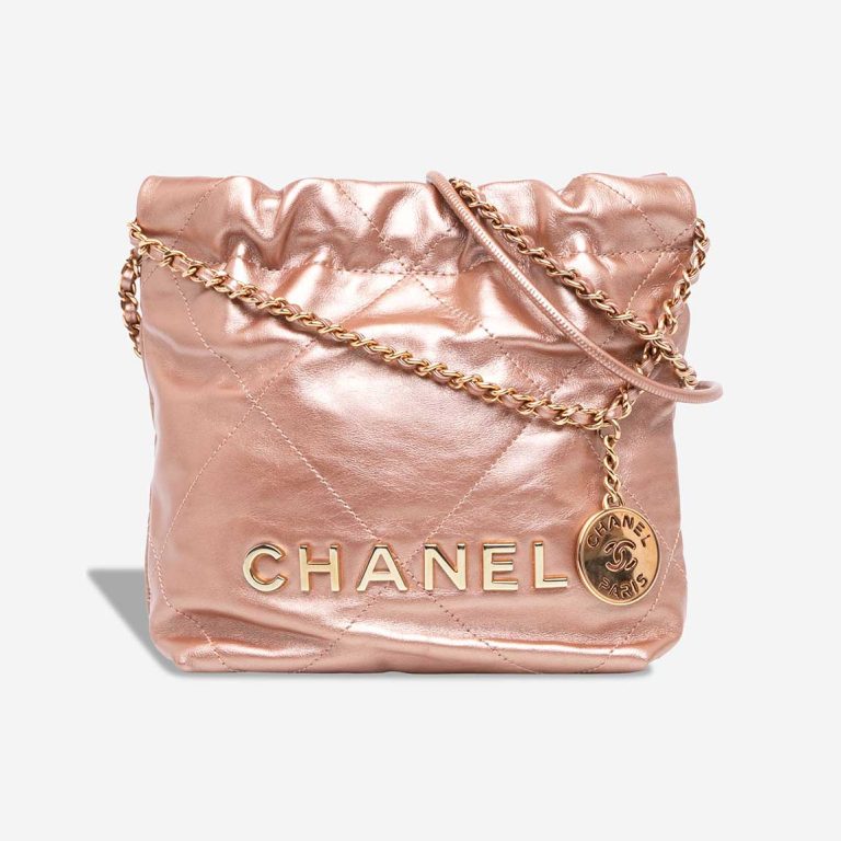Chanel 22 Mini Calf Metallic Rose Gold Front | Sell your designer bag