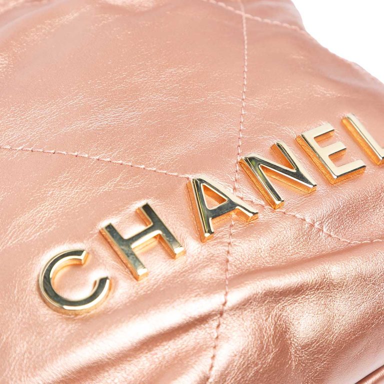 Chanel 22 Mini Calf Metallic Rose Gold Front | Sell your designer bag