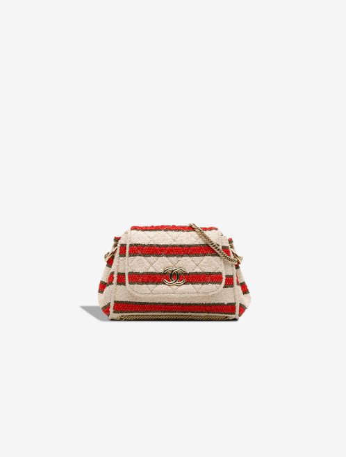 Chanel Flap Bag Small Fabric Red / White / Black Front | Sell your designer bag