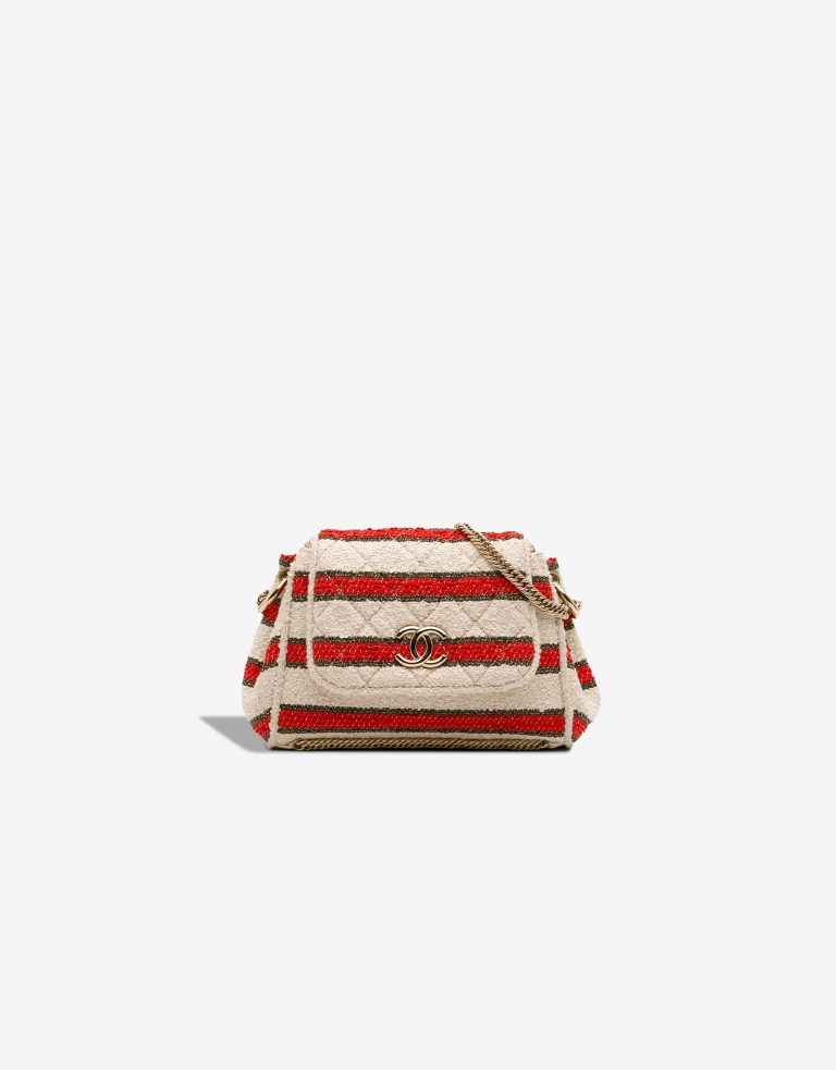 Chanel Flap Bag Small Fabric Red / White / Black Front | Sell your designer bag
