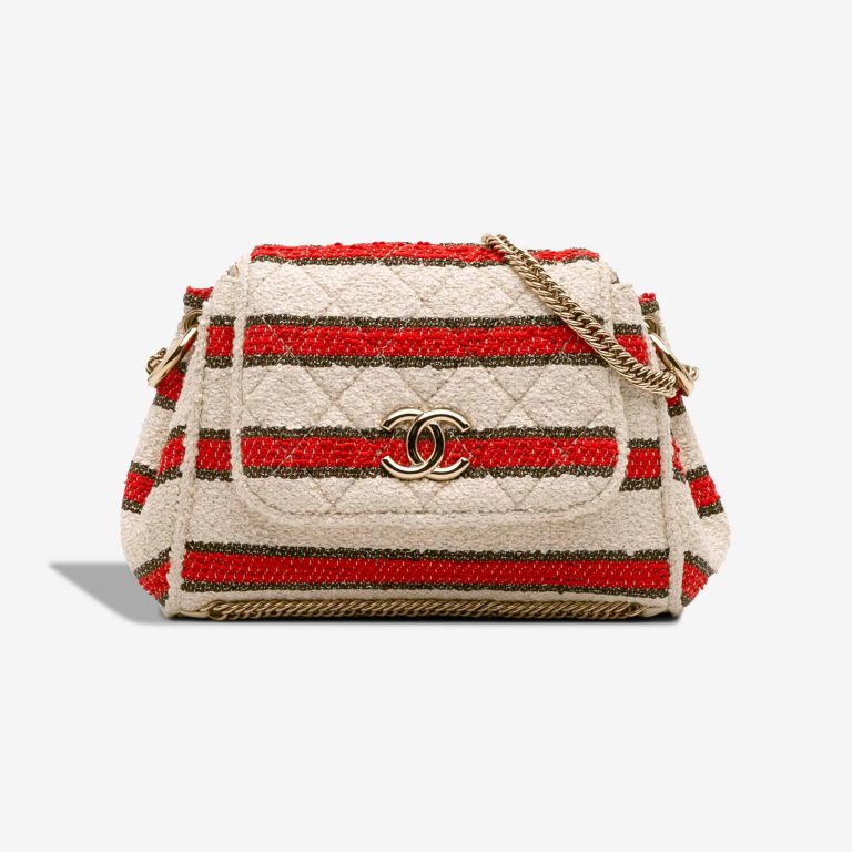 Chanel Flap Bag Small Fabric Red / White / Black Front | Sell your designer bag