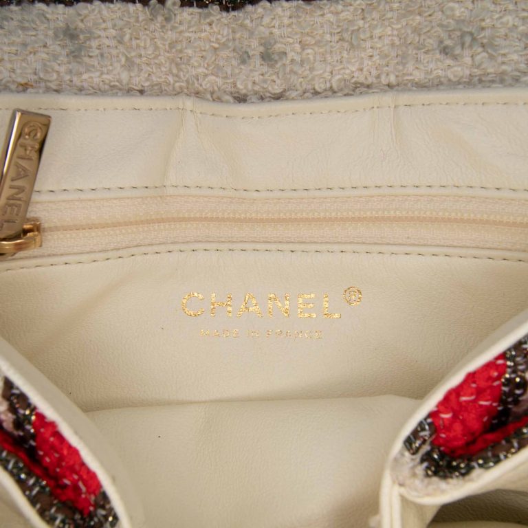Chanel Flap Bag Small Fabric Red / White / Black Logo | Sell your designer bag