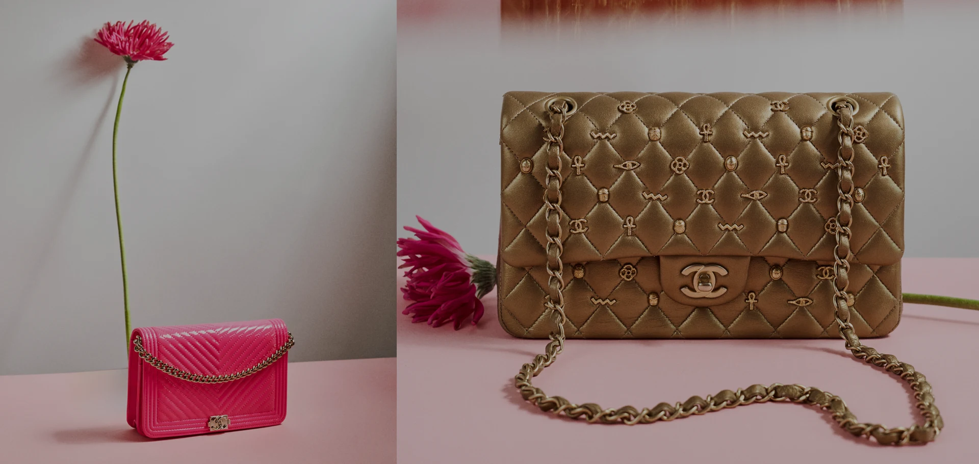 Chanel WOC pink &amp; golden Timeless Classic Flap Bag