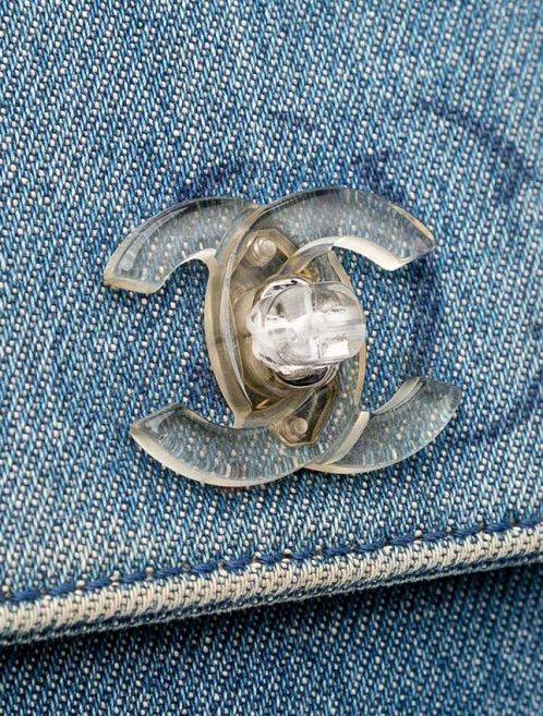 Chanel Shoulder Bag Denim Blue Closing System | Sell your designer bag