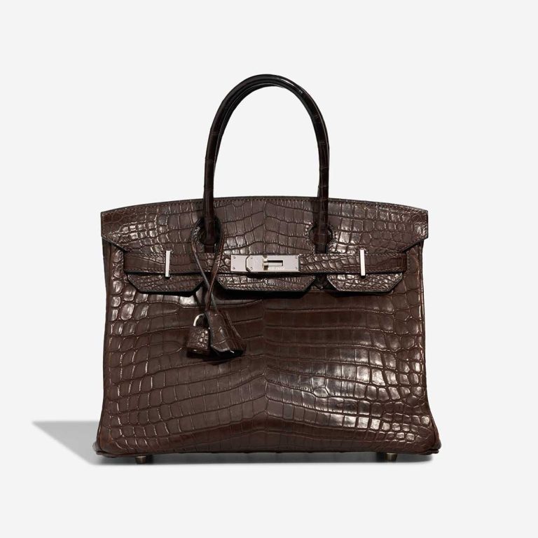 Hermès Birkin 30 Matte Alligator Chocolat Front | Sell your designer bag